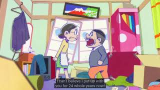 Osomatsu San Dub Matsuno Parents Fight [upl. by Aidnis]