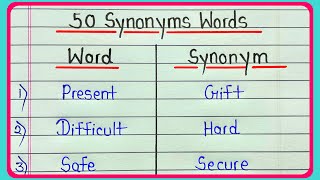 50 synonyms words in english  Common synonyms words  What is synonyms  Useful synonyms [upl. by Diver]