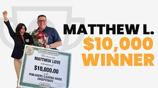 PCH Winner Matthew L of CA Won 10000 [upl. by Lyndes]