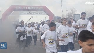 Marathon draws hundreds of participants in Erbil Iraq [upl. by Ahsit596]