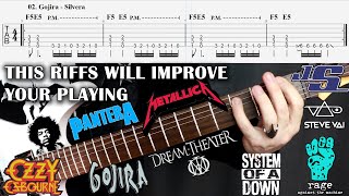 10 Easy amp Cool Guitar Riffs That Sounds PRO  With TAB [upl. by Celka642]