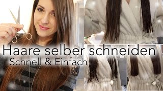 Haare selber schneiden  Schnell amp Einfach für glatte Haare DIY [upl. by Yunfei]