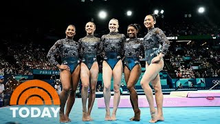 US women’s gymnastics team makes strong debut at Olympics [upl. by Atinnor]