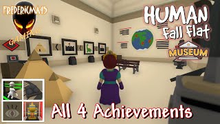 Human Fall Flat MUSEUM Level  Full Walkthrough  All 4 Achievements  Trophies  Free Level [upl. by Anallij]