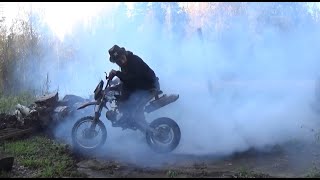 110cc Pit bike burnout [upl. by Elleunamme]