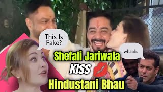 Shefali Jariwala Publicly Kisses Hindustani Bhau  Viral Video Sparks Reactions [upl. by Derf]