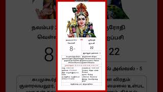 Today Tamil Calendar l Rasi palan l November 8 2024 l tamilcalendar tamilcalendar2024 [upl. by Ainotahs]