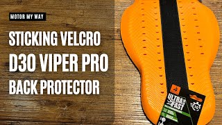 Sticking velcro tape to D30 Viper Pro back protector [upl. by Nimsaj]