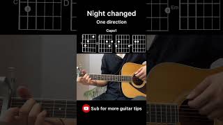 Night changes one direction  EASY Guitar Tutorial with Chords  Lyricsguitar tutorial [upl. by Enelehcim546]