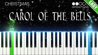 Carol of the Bells  Christmas  EASY Piano Tutorial [upl. by Ibbie]