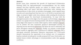 Denoising Item Graph With Disentangled Learning for Recommendation [upl. by Kilian]