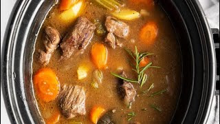 Delicious Irish Beef Stew made in the Slow Cooker ☘️ [upl. by Aylatan]