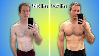 One Year Gym Transformation  21 LBS Of Muscle [upl. by Trinl695]