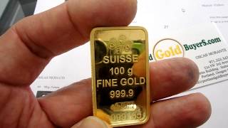 Swiss Gold Bars Portland Gold Buyers LLC  100 Grams Gold [upl. by Schwinn]