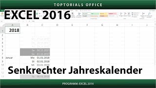 Senkrechter Jahreskalender Excel [upl. by Dorison281]