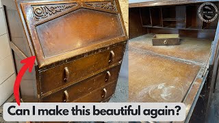 AMAZING RESTORATION of a 1930s Writing Bureau by Jentique Furniture [upl. by Nashoma]