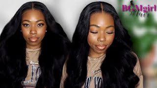 3 SECOND WIG INSTALL  BODY WAVE THROW ON amp GO GLUELESS HD LACE CLOSURE WIG  BGMgirl HAIR [upl. by Wendel878]