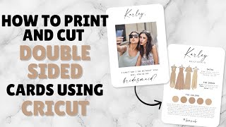 How to print and cut double sided cards in Cricut Design Space [upl. by Kcinemod]