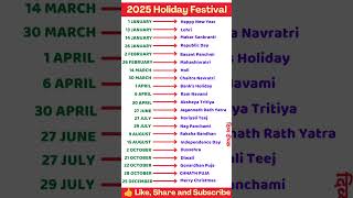 2025 Festival list  All fasts and festivals of 2025  Hindu calendar 2025  fasting festival dates [upl. by Cirnek998]