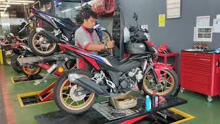 Honda RS 150 V2  Milange 9000  Service Ke05  MAJOR SERVICE [upl. by Lomaj]