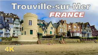 Trouville sur Mer France  Walking Tour 4K UHD [upl. by Arikahs]