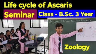 life cycle of ascaris lumbricoides bsc 3 year seminar Happybiologyclass [upl. by Ainad]