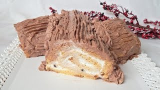 TRONCHETTO DI NATALE DOLCE SENZA COTTURA  Ricetta Facile e Veloce [upl. by Laural]