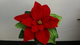 1PoinsettiaCraciunita crosetataPetals12345Petale12345Part I [upl. by Alemahs]