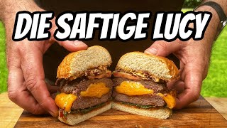 Juicy Lucy Burger  der käsigste und saftigste Burger vom Grill [upl. by Edmon]