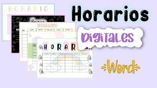 Horarios digitales EN WORD Arely [upl. by Laurin]