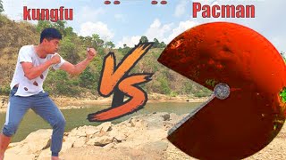 Pacman in Real Life  Drunken Kung Fu Vs Robot Pac man [upl. by Aihsad]