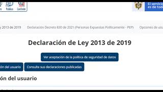 Publicar declaración de bienes y rentas y conflicto de rentas LEY 2013 de 2019 [upl. by Drexler]