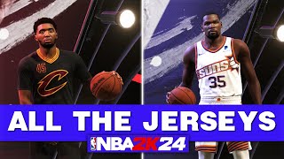 NBA 2K24 All Team JerseysUniforms In The Game  Sleeved Jerseys [upl. by Haelem]