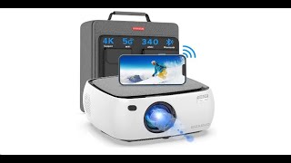 5G WiFi 1080P Projector Bluetooth 4K Supported  BIGASUO 340ANSI Outdoor Movie Projector [upl. by Myles]