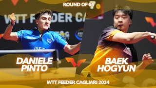 Pinto Daniele vs Baek Hogyun  Wtt Feeder Cagliari Round of 64 [upl. by Wandis206]