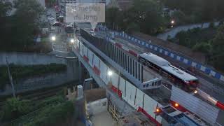 Tram T10 – Timelapse  élargissement du pont RD 986 [upl. by Sirret]