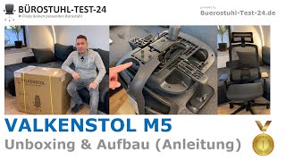 VALKENSTOL M5 Ergonomischer Bürostuhl 🥇 Unboxing Montage Anleitung amp Review Büro amp Homeoffice [upl. by Enaled807]