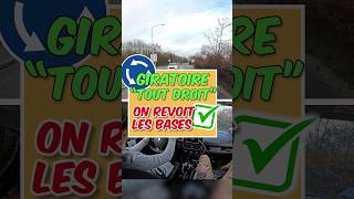 Giratoire Sortie TOUT DROIT ⬆️ autoecole permisdeconduire giratoire conduiteonline [upl. by Einalam]