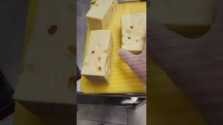 Emmental cheese slicing Libran food and travel Food Ideas Cheese Blocks Yt shorts video [upl. by Diad]