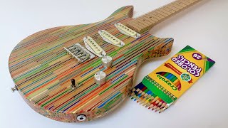 Building a Guitar Out of 2000 Colored Pencils [upl. by Amsirp]