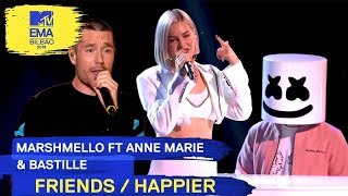 Marshmello Ft AnneMarie amp Bastille  FRIENDS  HAPPIER  2018 MTV EMA Live Performance [upl. by Mercado]