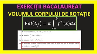 BACALAUREAT MATE 2023 VOLUMUL UNUI CORP DE ROTATIE INTEGRALE FORMULA CLASA 12 SUBIECTUL 3 M2 TEHN M1 [upl. by Atiroc]