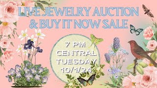 LIVE Jewelry Auction amp BIN Sale 7 PM CT Tues 10124 [upl. by Ydnagrub]