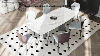 55”79”White Rectangular Extendable Dining Table For 46 [upl. by Shae]