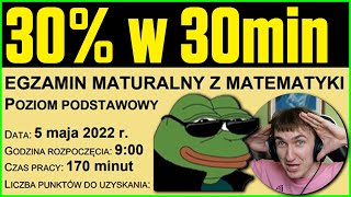 jak zdać mature matematyka na 30 PODSTAWA [upl. by Ebba17]