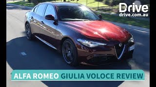 2017 Alfa Romeo Giulia Veloce Review  Drivecomau [upl. by Lesab387]