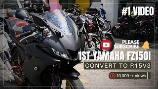 1 Yamaha FZ150i convert R15v3  Exhaust Akrapovic Lorenzo [upl. by Kemeny]