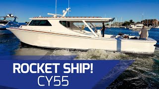 Its a Rocket Ship  No Outboards and this thing moves  Composite Yachts CY55 [upl. by Orsa]