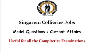 Singareni Collieries Jobs Model Questions  Latest Current Affairs VidyaTv3 [upl. by Cornell39]