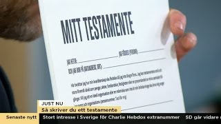 Så skriver du ett testamente  Nyhetsmorgon TV4 [upl. by Eiramanin]